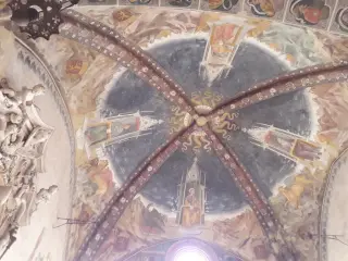 Evangelisti nelle vele dell'abside - Chiesa di S. Maria e S. Siro - Santuario Madonna D.Guardia a Sale