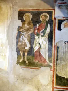 Parete penultima campata navata laterale sinistra, san Giovanni Battista e san Bartolomeo - Ex Parrocchiale di Santa Caterina a Villanova MondovìFrazione Villa