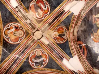 Ulltima campata navata destra, volta, i 4 Evangelisti - Ex Parrocchiale di Santa Caterina a Villanova MondovìFrazione Villa