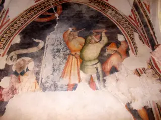 Fondo navata destra, martirio di santo Stefano - Ex Parrocchiale di Santa Caterina a Villanova MondovìFrazione Villa