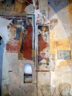 Seconda campata navata sinistra, san Grato, Cristo nel sepolcro, sant'Elena con la croce - Ex Parrocchiale di Santa Caterina a Villanova MondovìFrazione Villa