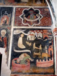 Storie di san Sebastiano, dettaglio, la pestilenza - Ex Parrocchiale di Santa Caterina a Villanova MondovìFrazione Villa