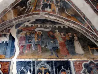 Storie di san Sebastiano in lunetta - Ex Parrocchiale di Santa Caterina a Villanova MondovìFrazione Villa