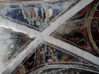 Prima campata navata sinistra, volta, visione d'insieme - Ex Parrocchiale di Santa Caterina a Villanova MondovìFrazione Villa