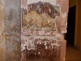 Prima campata, sotto cantoria - Hoc opus fecit fieri - Ex Parrocchiale di Santa Caterina a Villanova MondovìFrazione Villa