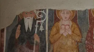 SS. Antonio e Agata Affresco staccato (Museo Biella) - Chiesa dei Santi Fabiano e Sebastiano a Ponderano