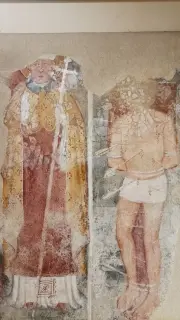 San Sebastiano Affresco staccato (Museo Biella) - Chiesa dei Santi Fabiano e Sebastiano a Ponderano