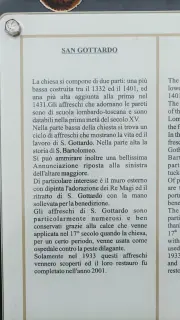 Pannello illustrativo - Chiesa di San Gottardo a CannobioFrazione Carmine Superiore