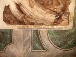 Affresco parete destra DE RASTELLIS OCTO(BRIS)  DIE XIII - Santuario della Consolata a Saluzzo
