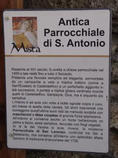 Pannello illustrativo - Parrocchiale di Sant'Antonio a PontechianaleFrazione Chianale