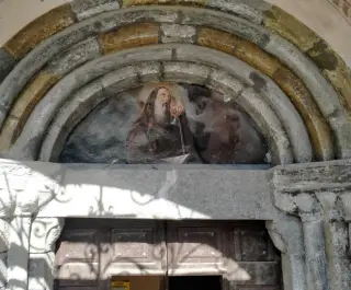 Affresco della lunetta - Parrocchiale di Sant'Antonio a PontechianaleFrazione Chianale