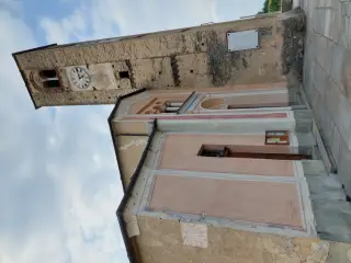 Facciata e campanile - Parrocchiale di San Giovanni Battista a Bagnolo PiemonteFrazione Villar