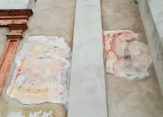 Affresco San Cristoforo e tracce - Parrocchiale di San Donato a Frossasco