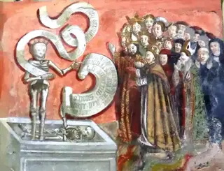 Affresco - Sacra o Sagra di San Michele a Sant'Ambrogio di TorinoFrazione Sacra di San Michele