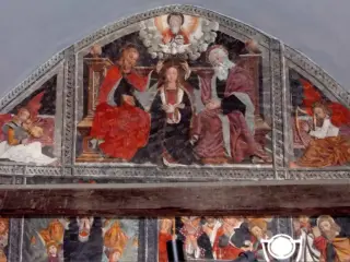 Incoronazione della Vergine, Trinità ed angeli - Cappella di San Cristoforo o dell'Annunziata a SalbertrandFrazione Oulme