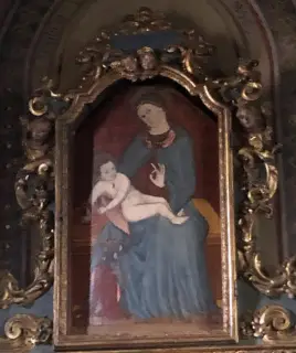 Madonna delle ciliege tavola lignea del '300 - Chiesa della Madonna di Viatosto o Maria Ausiliatrice a AstiFrazione Viatosto