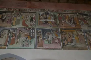 Storie di cristo - Terzi 9 riquadri da destra - Pieve di San Maurizio a San Maurizio Canavese