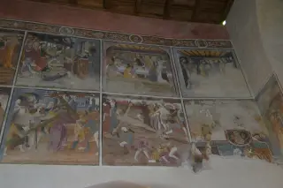 Storie di cristo - Ultimi 9 riquadri da destra - Pieve di San Maurizio a San Maurizio Canavese