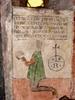 Affresco orante abside destra - Chiesa di San Martino a Ciriè