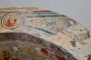 Particolare dell'Annunciazione - Cappella di Santa Maria di Spinerano o Spinarano a San Carlo Canavese