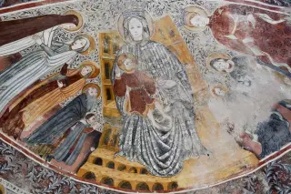 Madonna in Trono col Bambino - Cappella di Santa Maria di Spinerano o Spinarano a San Carlo Canavese