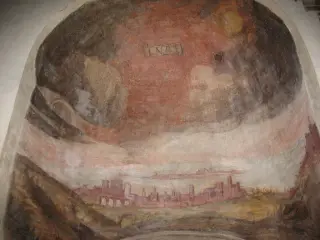 Affresco con la città di Asti - Collegiata di San Secondo a Asti