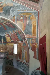 Annunciazione destra - Oratorio o Chiesa di Santa Maria di Linduno o Lindeno a MomoFrazione Linduno