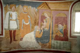 Adorazione dei Magi - Oratorio o Chiesa di Santa Maria di Linduno o Lindeno a MomoFrazione Linduno