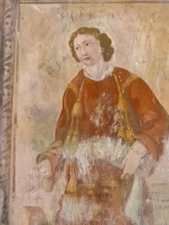 Affreschi con scritte - Eremo o Chiesa di San Salvatore a Massino Visconti