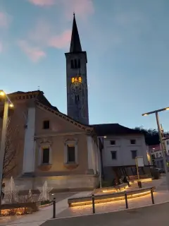 Campanile in notturna - Collegiata o Chiesa di Sant'Ambrogio a Omegna