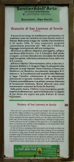 Pannello illustrativo - Chiesa di San Lorenzo a BoccioletoFrazione Alpe Seccio