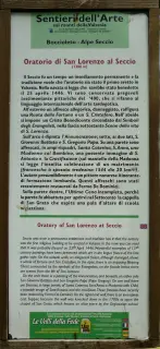 Pannello illustrativo - Chiesa di San Lorenzo a BoccioletoFrazione Alpe Seccio