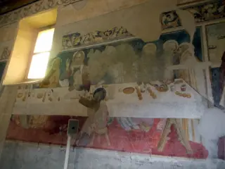 Navata, parete Sud, Ultima cena - Cappella di Santa Maria Assunta o della Stella a MacelloFrazione Stella