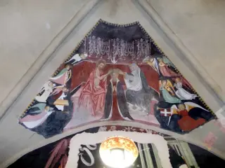 Presbiterio, vela centrale, Incoronazione della Vergine - Cappella di Santa Maria Assunta o della Stella a MacelloFrazione Stella