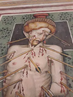 Particolare San Sebastiano - Cappella di Missione a Villafranca PiemonteFrazione San Giovanni