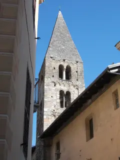 Campanile lato ovest - Parrocchiale della Natività di Maria Santissima a Aisone