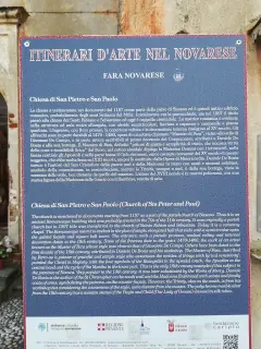 Pannello illustrativo - Chiesa Cimiteriale di San Pietro e Paolo a Fara Novarese