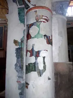 Arcata ovest, colonna d'imposta Sud, affreschi - Chiesa di San Giovanni Battista a Caraglio