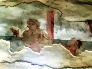 Affresco Adamo ed Eva - Chiesa di San Costanzo al Monte a Villar San Costanzo