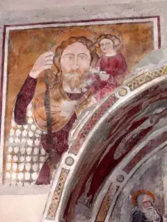 San Cristoforo, particolare - Chiesa di San Pietro o San Peyre a Stroppo