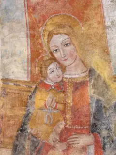 Madonna col Bambino Dettaglio - Cappella di Santa Maria Maddalena a Bernezzo