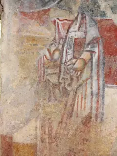 Abside, fascia inferiore, santi o apostoli epoca romanica - Cappella di Santa Maria Maddalena a Bernezzo