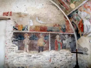 Martirio di San Sebastiano - Cappella della Madonna del Castello o San Sebastiano a Bagnolo Piemonte