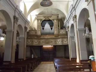 Interno e cantoria con organo - Parrocchiale di Santa Maria Vergine Assunta a Scarnafigi
