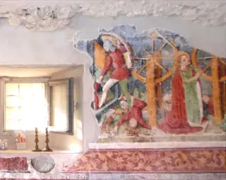 Parete sinistra, particolare, Santa Caterina - Cappella dell' Annunciata a ValmalaFrazione Chiot Martin