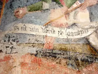 Parete destra, San Lorenzo (assus) EST IAM VERSA ET MANDUCA - Cappella dell' Annunciata a ValmalaFrazione Chiot Martin