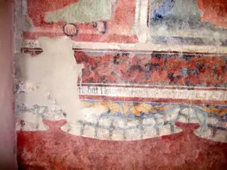 Parete sinistra, scritta gotica - Cappella dell' Annunciata a ValmalaFrazione Chiot Martin