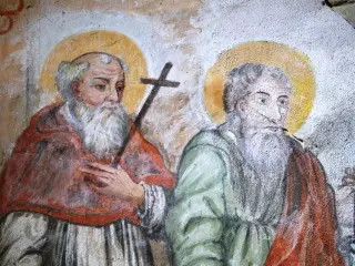 San Pietro e San Francesco Saverio(?) dettaglio - Chiesa di San Giovanni delle Conche a CalamandranaFrazione Valle San Giovanni