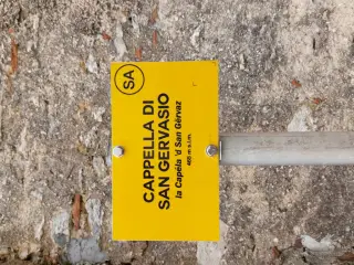 Cartello illustrativo - Chiesa dei Santi Gervasio e Protasio a CumianaFrazione Costa