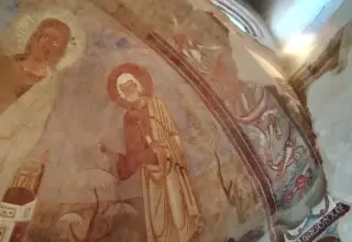 Affreschi catino absidale - Chiesa di San Pietro a Carpignano Sesia